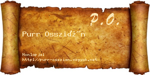 Purr Osszián névjegykártya